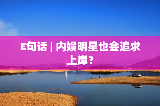 E句话 | 内娱明星也会追求上岸？