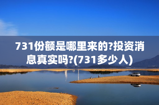 731份额是哪里来的?投资消息真实吗?(731多少人)