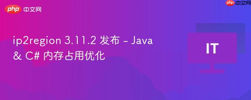 ip2region 3.11.2 发布 - Java & C# 内存占用优化