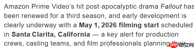 《辐射》真人剧第三季确定5月1日开拍 故事将连接《辐射5》