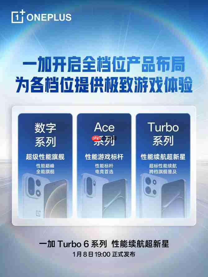 一加Turbo6 系列官宣 1 月 8 日发布：搭配9000mAh电池 + 骁龙8s Gen4芯片