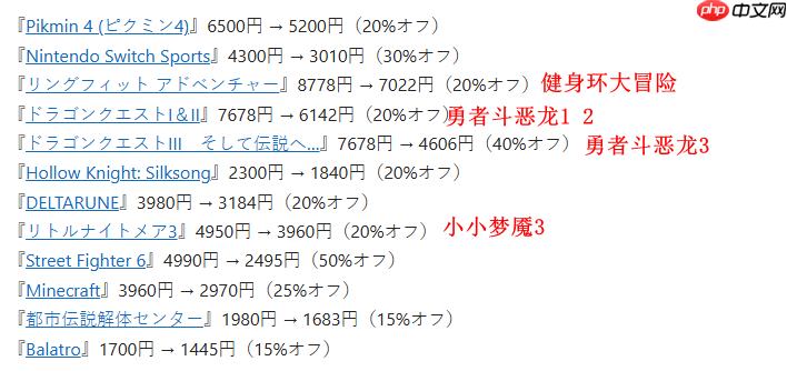 任天堂e商店新春促销12月26日开启 多款新旧大作在列
