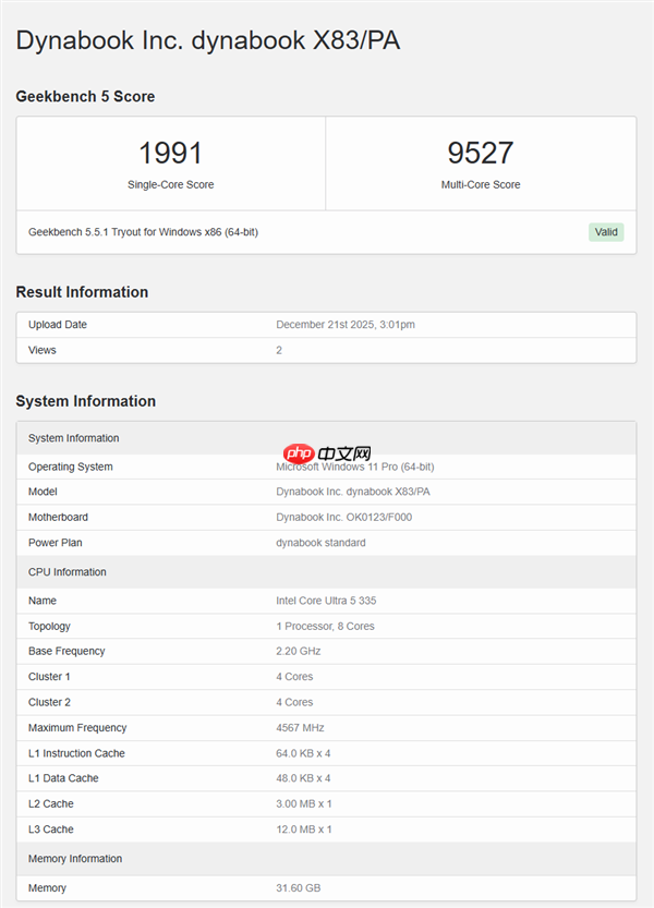入门玩家春天来了！Intel酷睿Ultra 5 335/325跑分曝光：砍掉E核、最高4.6GHz