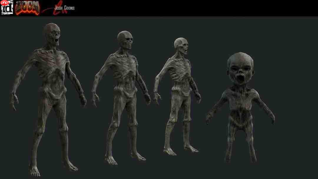 原版《毁灭战士4》美术概念图 活体兵器四足坦克等