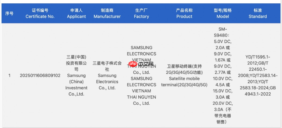 Galaxy S26 Ultra 3C 认证现身!确认升级 60W 快充、备卫星通讯
