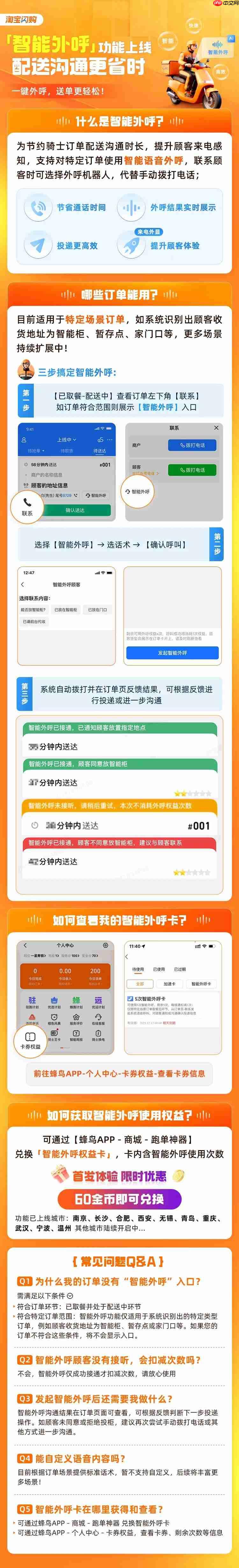 淘宝闪购城市骑士“智能外呼”全国上线，可由机器人拨打电话