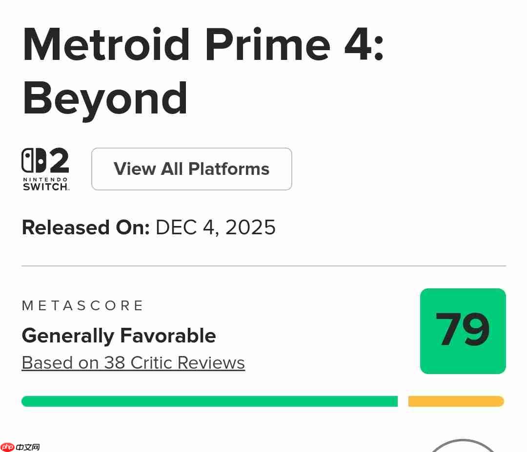 《银河战士Prime 4:超越未知》评分出炉 系列最差