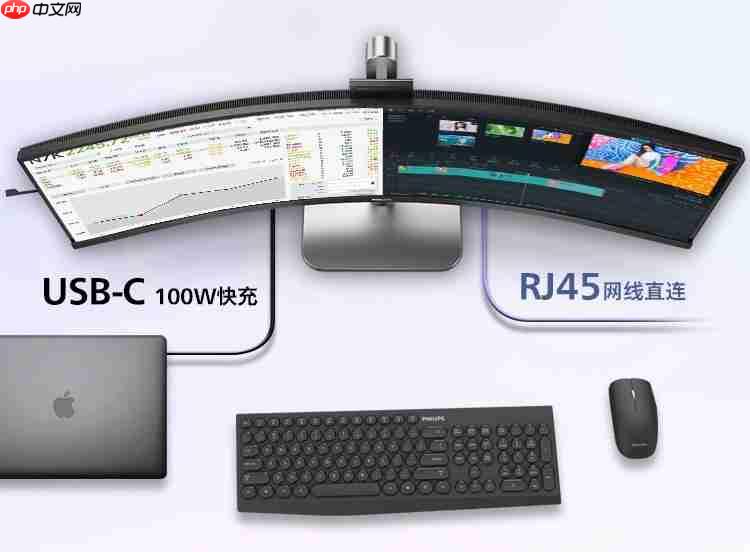 巨幕视野，大开眼界！飞利浦超宽商用显示器49B2U5900CH，全域一屏尽览！