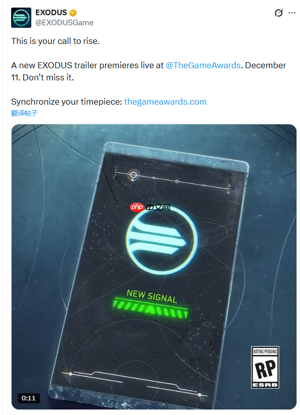 3A科幻大作《Exodus》确认亮相今年TGA！ 前《质量效应》团队打造