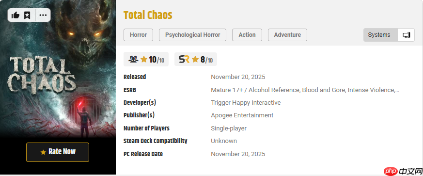 联手《寂静岭》传奇作曲家!媒体高分盛赞恐怖游戏新作《全面混沌》