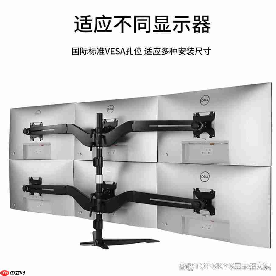 多屏显示解决方案——六屏显示器支架
