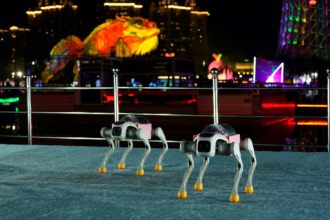 行业首秀！智元机器人联合火花机器人发布机器狗光影表演方阵