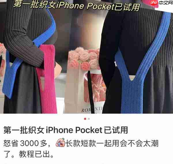怒省3000多元!大量网友用钩针复刻iPhone Pocket