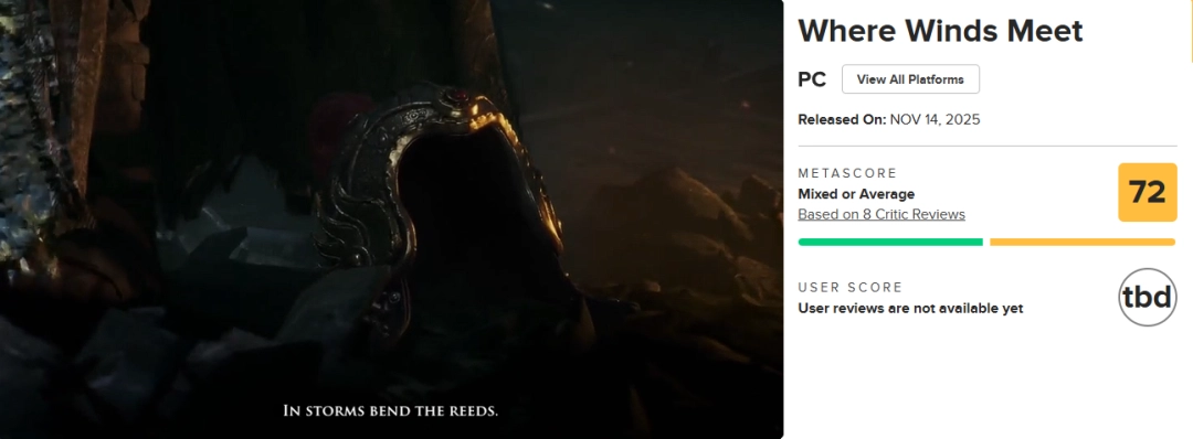 《燕云十六声》M站均分72：内容太多无法发挥潜力！