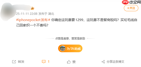 1299元被喷割韭菜！iPhone Pocket引热议 网友：以为苹果发布小折叠屏了