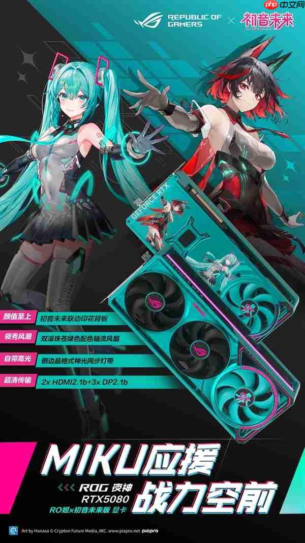 双11颜值至上! ROG夜神RTX5080 RO姬x初音未来版显卡