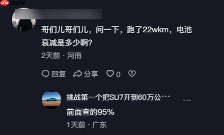 雷军造车就是牛！小米SU7开了22万公里电池衰减仅5%，甚至0故障