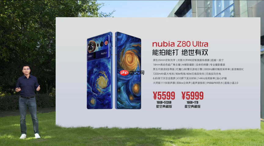 努比亚Z80 Ultra正式发布 35mm大底主摄+第五代骁龙8至尊版 4999起!