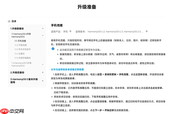 华为HarmonyOS 6升级准备教程发布:外部存储备份机型包括Mate 30/P40系列