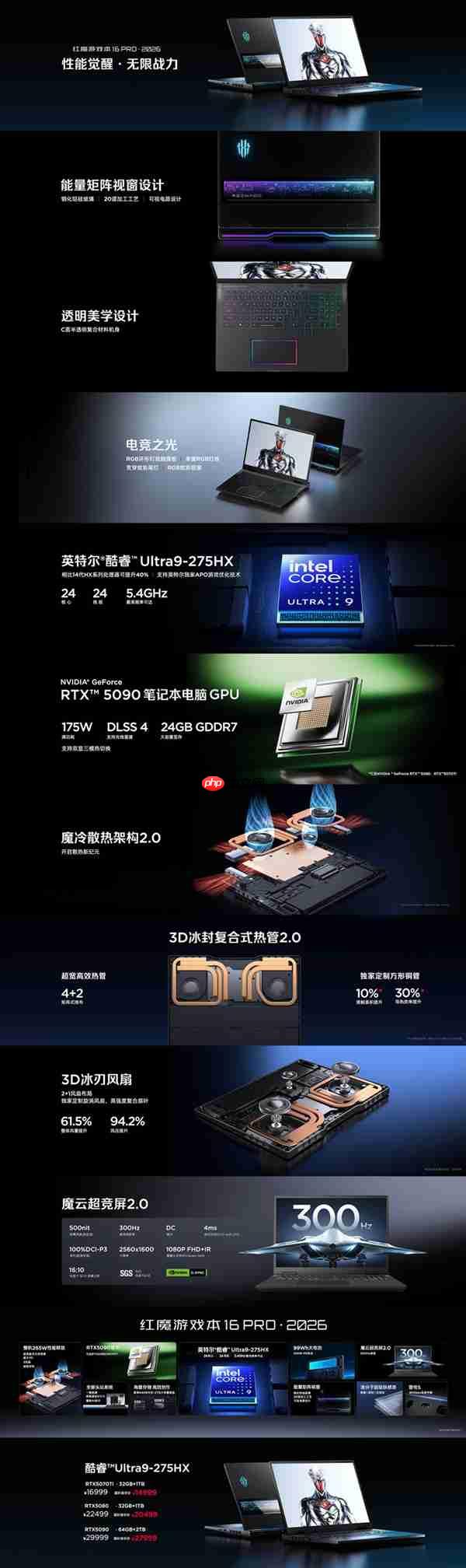 红魔游戏本16 Pro 2026发布:最高配备RTX 5090 14999元起