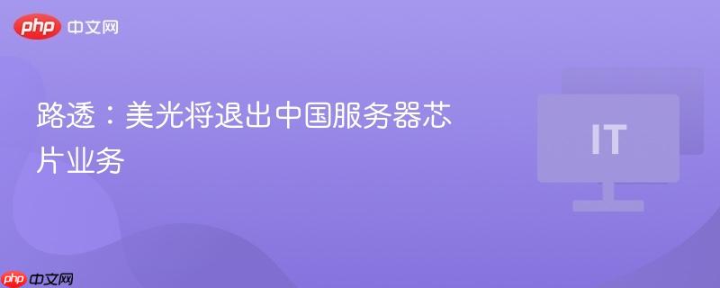 路透：美光将退出中国服务器芯片业务