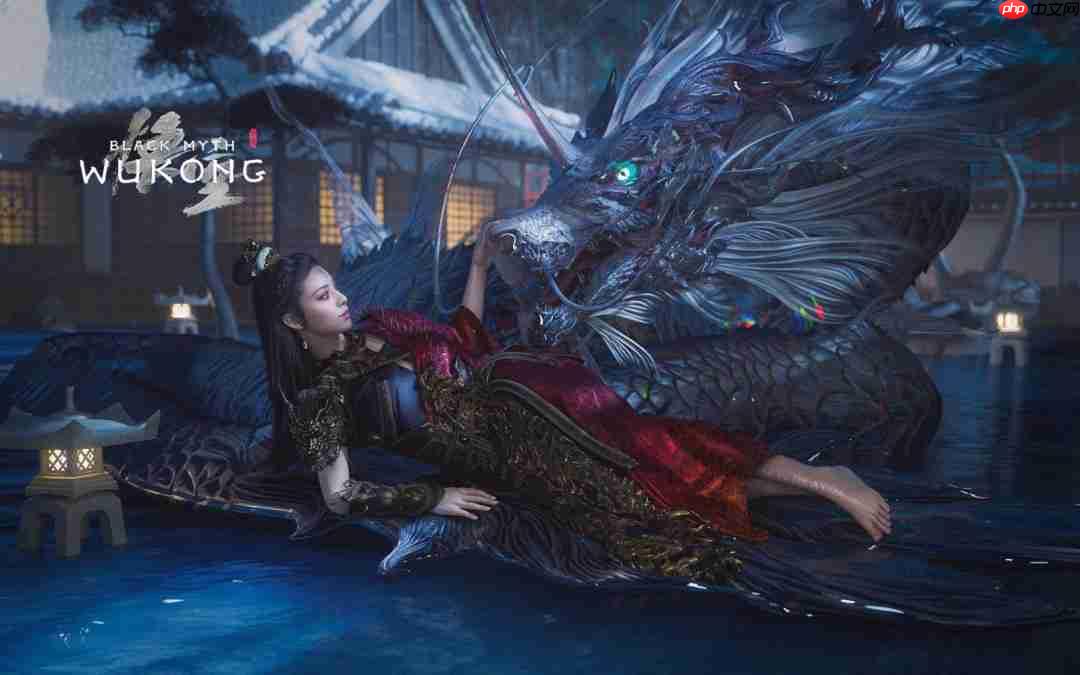 《黑神话：悟空》亢金星君3D模型图  与亢金龙嬉戏