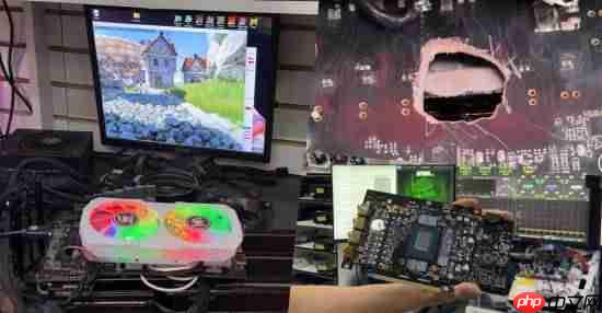 RTX 5070 Ti烧毁出现一个大洞!竟然嫁接AMD RX 580救活了