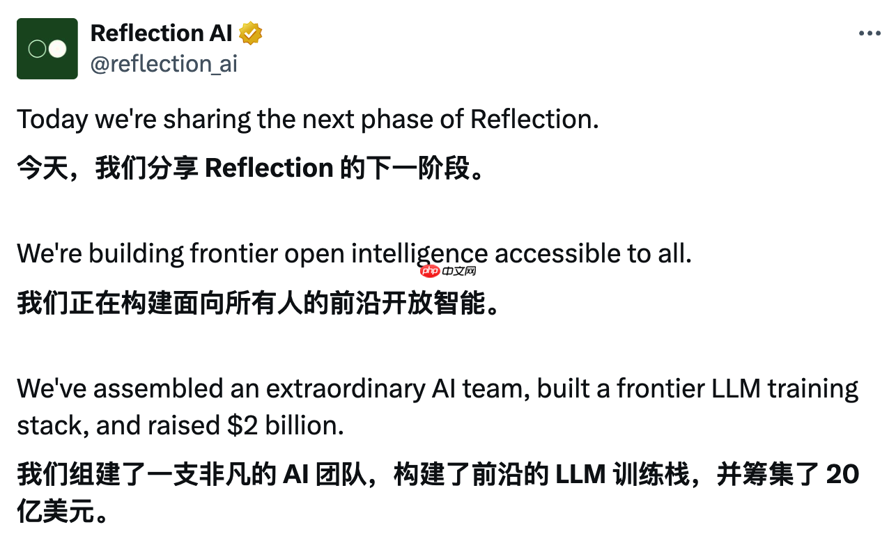 Reflection AI 完成 20 亿美元融资,打造“开放智能”