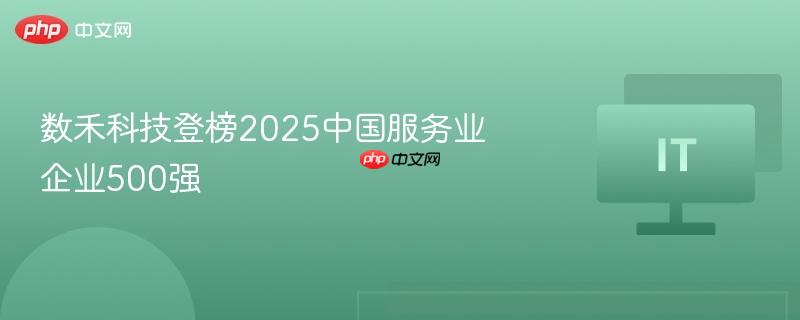 数禾科技登榜2025中国服务业企业500强