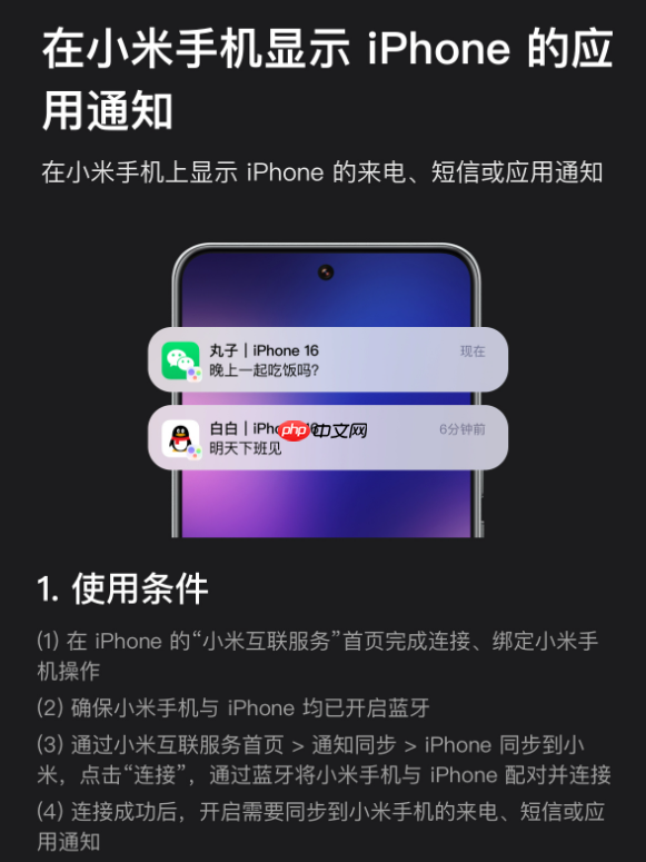 小米互联服务2.1版本发布:小米手机可接收iPhone通知提醒