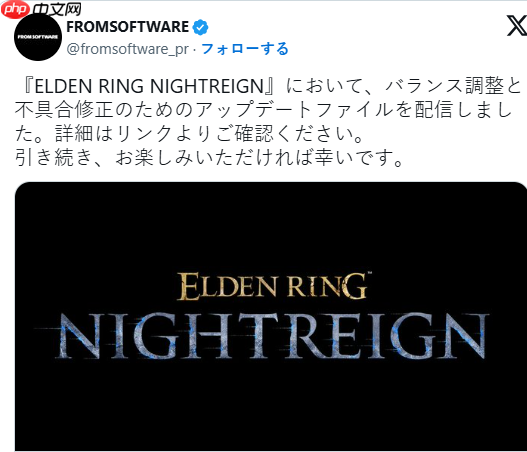 《艾尔登法环:黑夜君临》最新更新上线 多项调整