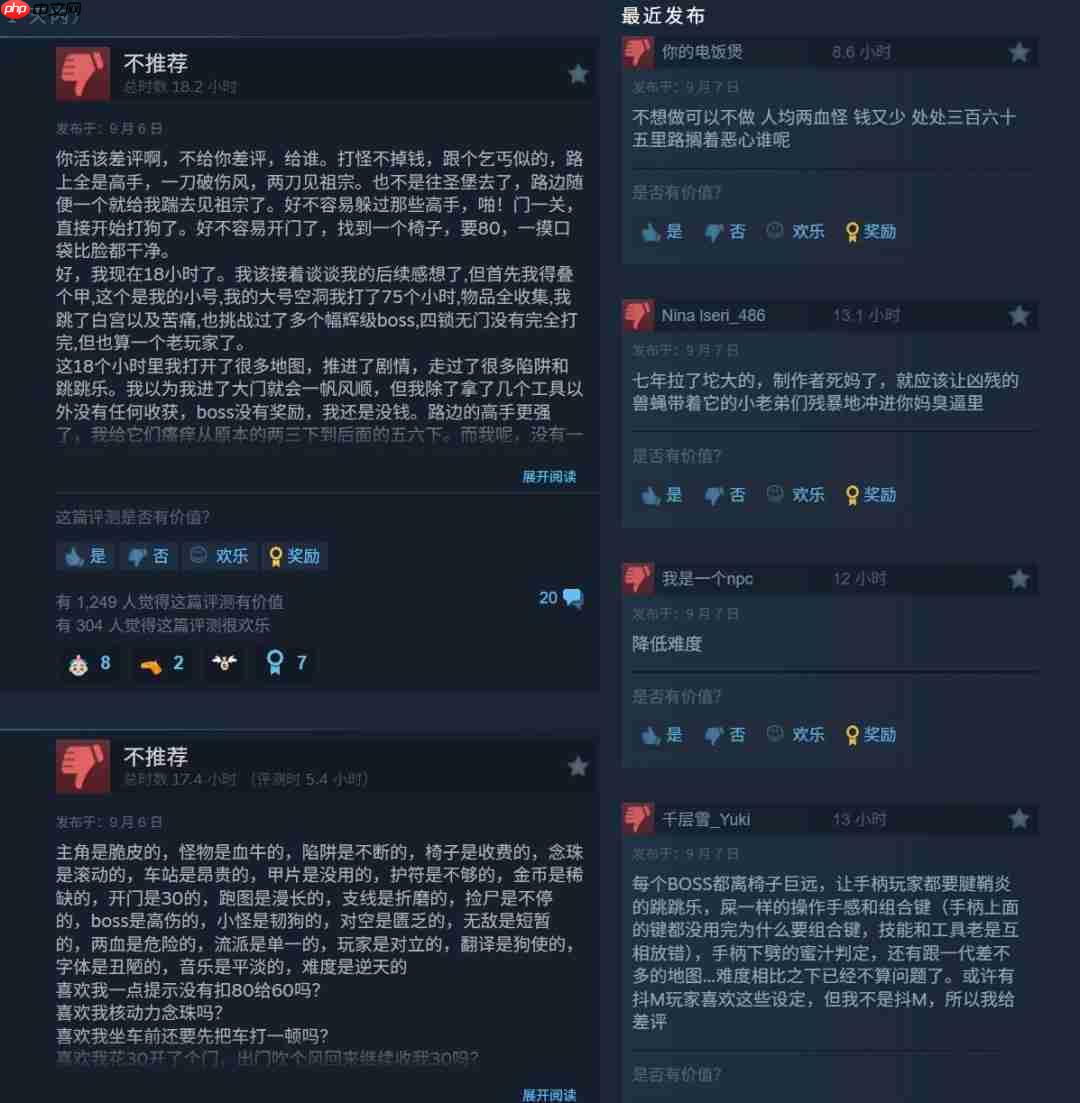 两刀见祖宗!《空洞骑士:丝之歌》Steam国区已多半差评