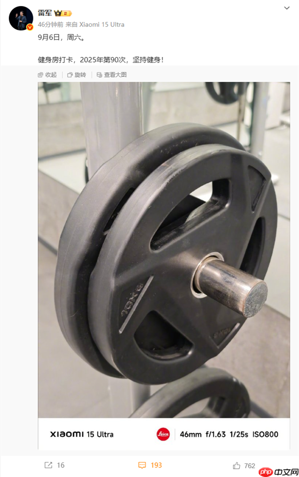 250天 雷军2025年已健身90次 完成目标近在咫尺