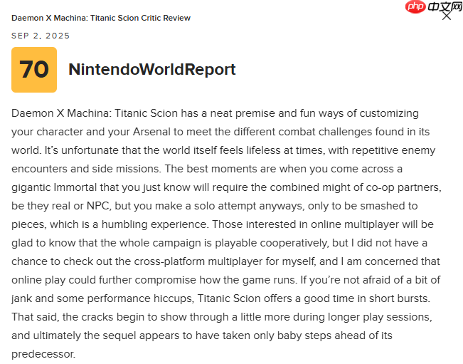 《机甲战魔：神话之裔》M站70分：部分体验显得粗糙