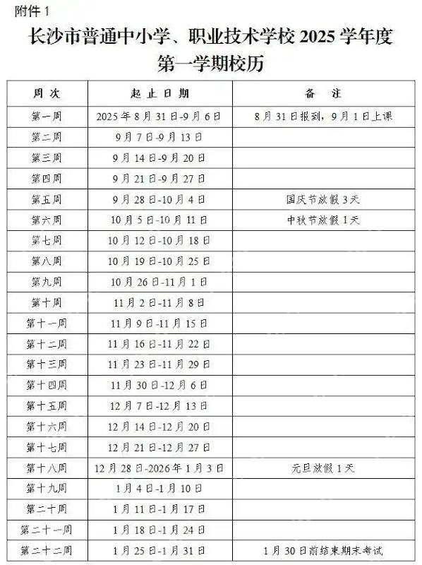 长沙中小学2025-2026学年度开学时间定了!寒假时间也定了! - php中文网