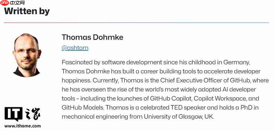 微软 GitHub CEO 托马斯・多姆克离职，将再次创业