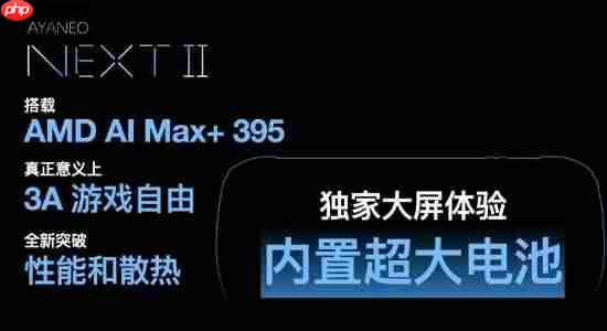 AYANEO官宣NEXT 2掌机项目:锐龙AI Max+395处理器+内置电池