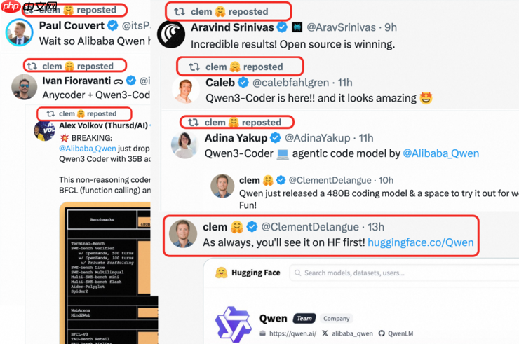 阿里Qwen3-Coder开源引发全球AI社区狂欢！HuggingFace CEO 连转带发12条推盛赞