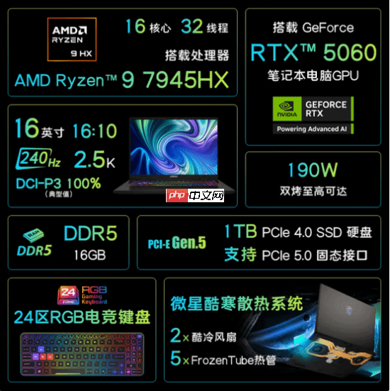 微星神影16锐龙版国补到手6319.2热卖中!7945HX+5060组合的越级体验