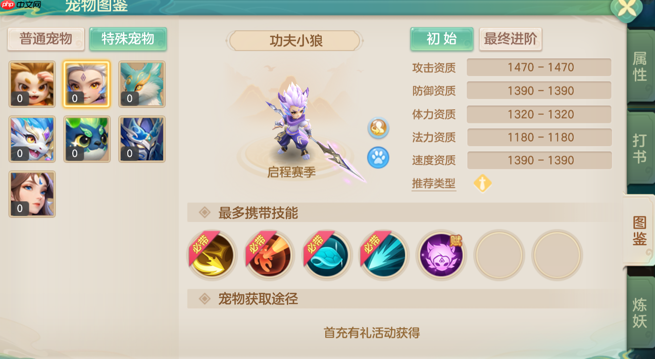 梦想世界功夫小狼终极培养指南:首充神宠进阶全解