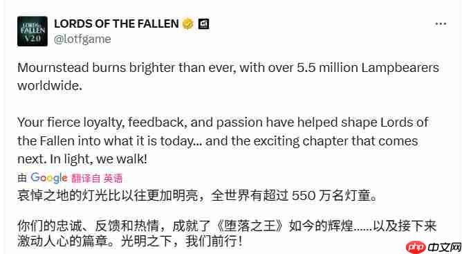 《堕落之主》玩家突破550万!Steam史低价仅需98元