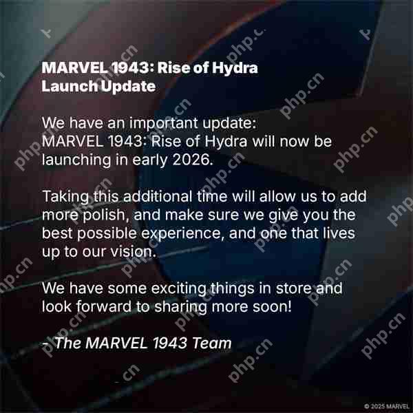 《漫威1943:九头蛇崛起》宣布跳票 2026年初发售
