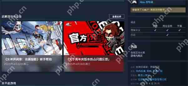 《女神异闻录:夜幕魅影》确认4月25日上线Steam平台