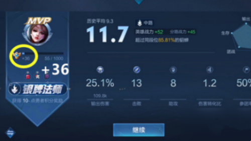 《王者荣耀》10v10模式一场对局英雄能加多少熟练度