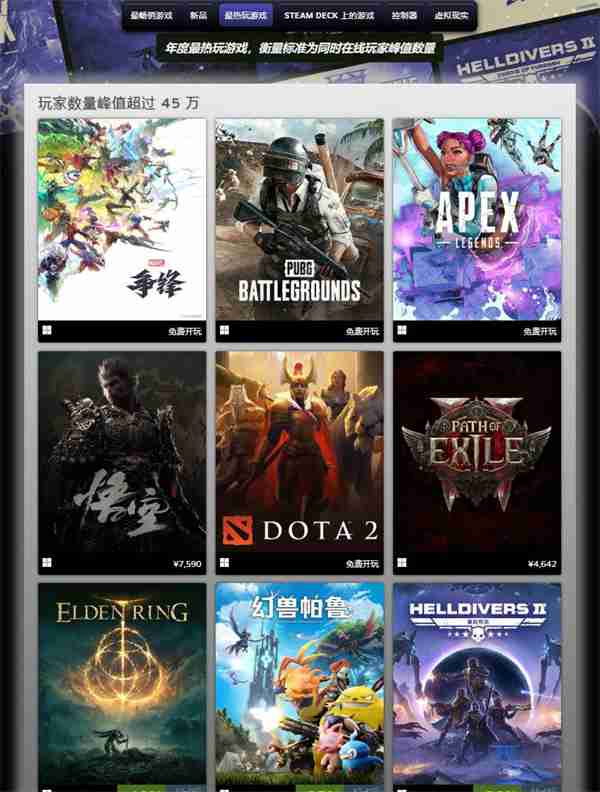Steam 2024年终盘点出炉 《黑神话》获4项铂金评选