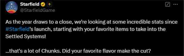 B社首次公布《星空》玩家游戏数据 吃喝玩乐等统计