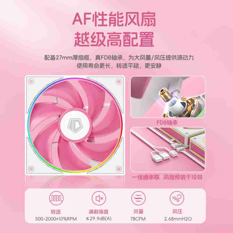 酷凛推出霜界 360 ARGB 粉色限定版一体式 CPU 水冷散热器,369 元