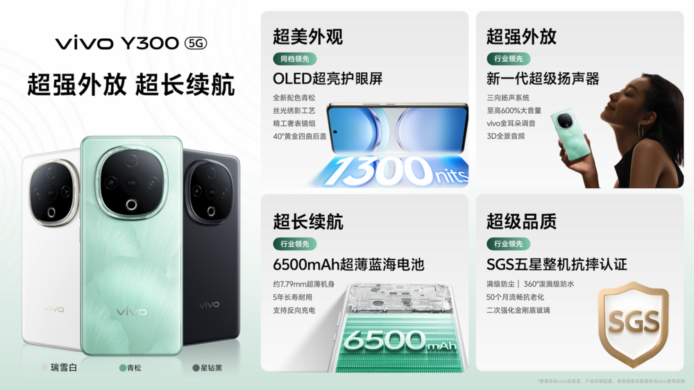 vivo Y300系列手机正式发布 售价1399元起