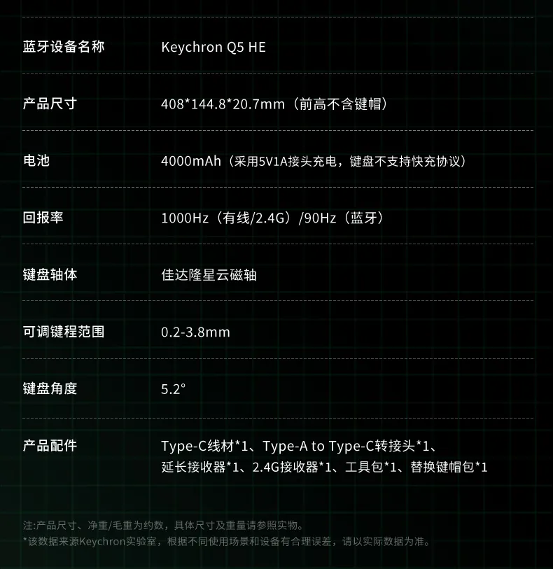 Keychron 推出 Q5 HE 三模磁轴键盘:佳达隆二代磁轴,0.1mmRT 精度