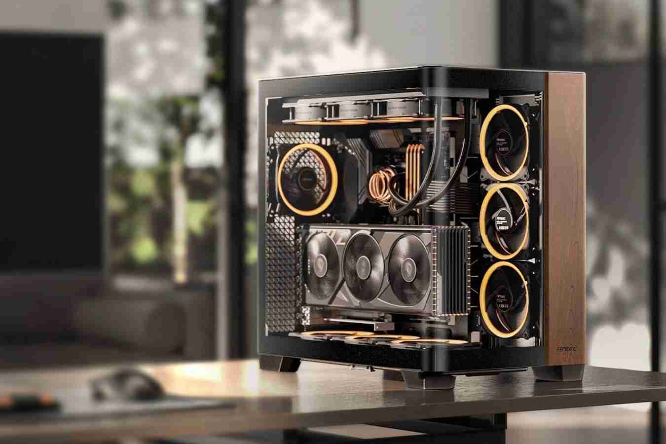 单片曲面弯玻 + 木饰板,安钛克推出全塔海景房机箱 C8 Curve Wood